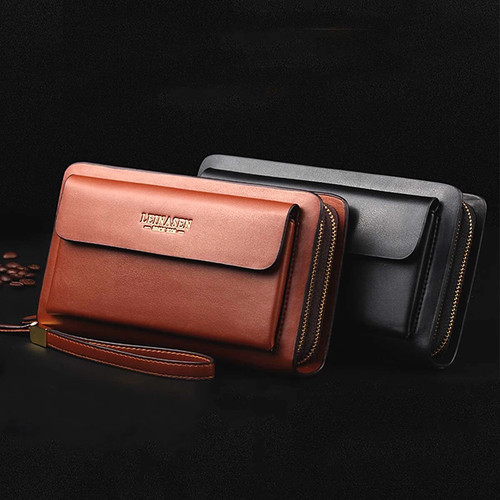 Mens wallet leather - wallet, zip