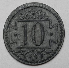 Monete Poland  Danzig 10 Pfennig 1920 Zinc - Token Coin km#T.1 -  vf/xf  Rare