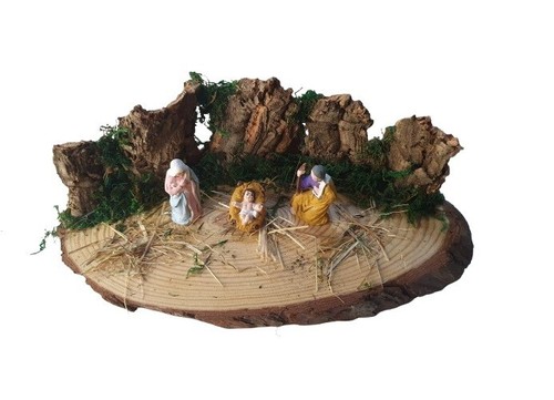 Presepe ovale legno 30x - presepe,