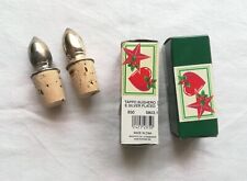 SET 2 Tappi Vintage in sughero per bottiglia argentati silver plated oliva
