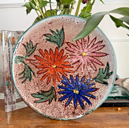 Piatto con decoro fiori - con, in