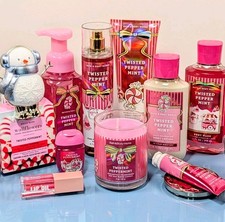 Set regalo 12 pezzi Bath & Body Works candela menta piperita intrecciata crema nebulizzatore pupazzo di neve