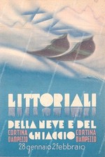 bu766 cartolina cortina d'ampezzo littoriali della neve e del ghiaccio super!