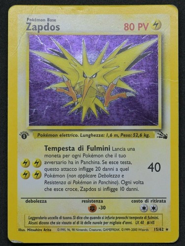 Pokemon fossil zapdos 1st - pokemon,
