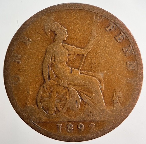 1892 victoria one penny - one, |