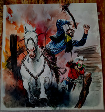 COUVERTURE ORIGINALE DE RINO FERRARI -  TEX TONE N° 150 FORMAT 23,5 X 25,5 CM