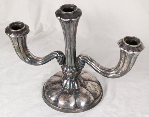 Art deco candelabro argentato - art,