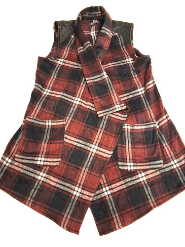 Gilet western quadri donna m - quadri,