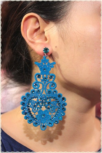 Orecchini pizzo macrame - orecchini,