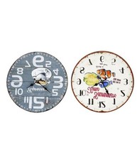 Orologio In Legno Da Parete Rotondo Analogico Vintage Retro' Casa Cucina 218690