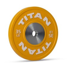 Titan Fitness 35 LB Giallo Elite Piastra Paracolpi Olimpica, Piastre Pesi Competizione
