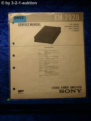 Sony service manual 2020 - xm,