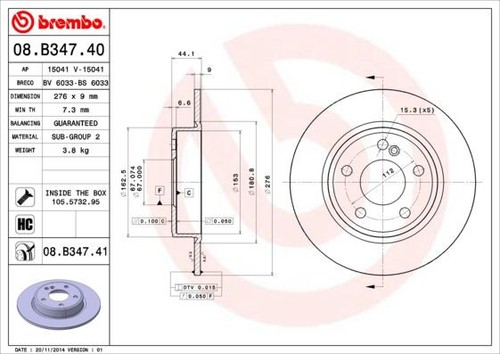 Coppia dischi freno - coppia, brembo