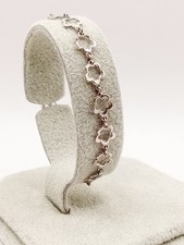 Bracciale argento Vintage 925 donna  Quadrifoglio Portafortuna Fiori 