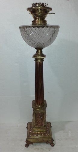 Immense lampe petrole bronze - lampe,