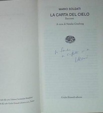 Autografo mario soldati LA CARTA DEL CIELO einaudi
