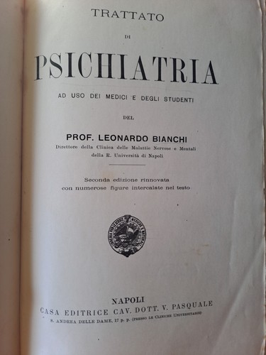 Trattato psichiatria - trattato, di