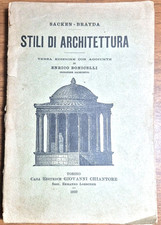 STILI DI ARCHITETTURA di Sacken Brayda 1923 Chiantore Libro III edizione