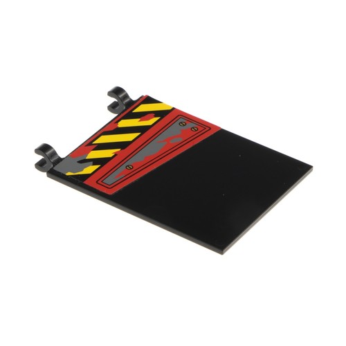Lego bandiera 6x5 nera - 1x,