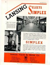 1940 SIMPLEX VALVOLA & METRO FEAT. LANSING'S IMPIANTO DI CONDIZIONAMENTO ACQUA VENDITA ART AD