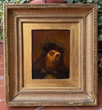 ANTICO DIPINTO OLIO SU TELA - OCCE HOMO - CRISTO - CORNICE IMPERO - PRIMI '800