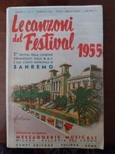 Sanremo Libretto 128 Pag. Canzoni V Festival Italia Musica Pop R.A.I. 1955