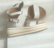 Sandali bianchi donna tg 37 pelle Nuovi in confezione originale