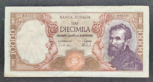 10000 lire michelangelo - lire,