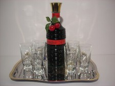 Cremidea beccaro bottiglia bicchieri vassoio vintage bar osteria collezione