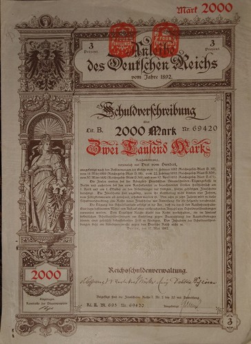 1892 obbligazione imperiale - obbligazione,