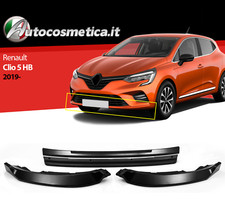 Spoiler anteriore splitter 3 pezzi abs nero lucido per Renault Clio V 2019-23 HB