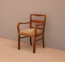 Poltrona singola modernariato Decò con seduta rivestita in tessuto, anni '50!