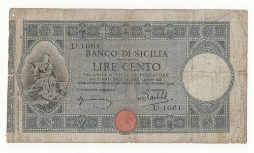 100 lire banco sicilia - lire,