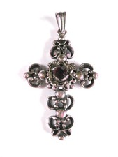 Antico Pendente Croce Argento