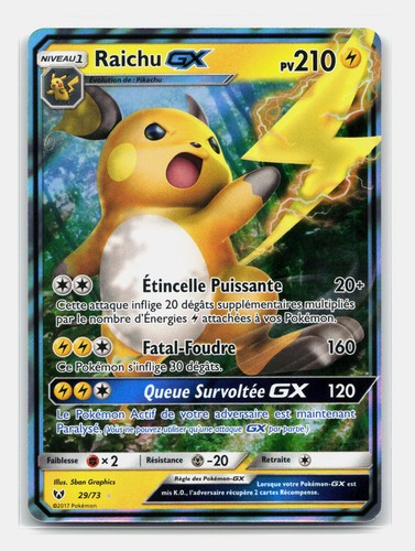 Carte pokémon raichu - pokémon, 29/73
