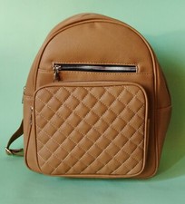 Zaino Nuovo Donna Uomo zainetto casual Ecopelle PU Beige 