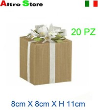 SCATOLE X BOMBONIERE SCATOLA ASTUCCIO PIEGHEVOLE COLORE AVANA 20 PEZZI ITALIA 