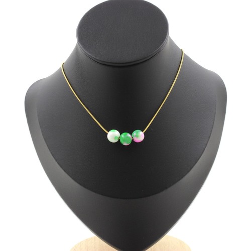 Collana perle diaspro rosa - diaspro,