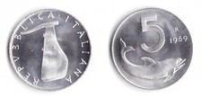 1969 Italia Lire 5 Delfino