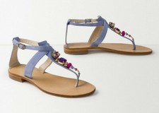 Antropologia Moda Marina Violetta Lilla Camoscio Perline Gioiello Sandali 7 9 40