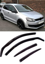Deflettori aria frangivento neri oscurati per Volkswagen Polo Mk5 5P 2009+