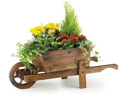 Carriola ruota legno bruciato - ruota,