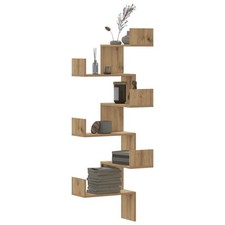 Scaffale angolare muro - muro, rovere
