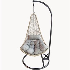 Poltrona dondolo sospesa da giardino in rattan con cuscino Poltrone terrazzo