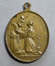 Medaglia devozionale religiosa Sant’ Antonio Madonna Immacolata Roma 19° secolo