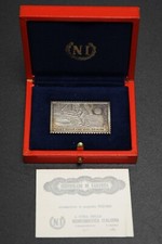 Francobolo Argento 925 First Man On The Moon  1969