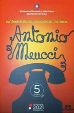 5 Euro ITALIA 2021 150° dell'invenzione del telefono di Meucci - FDC in folder