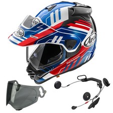 Arai Tour-X 5 Trail Blue Inc Visiera scura gratuita e sistema interfono Sena M