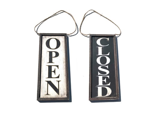 Targa negozio open - targa, closed