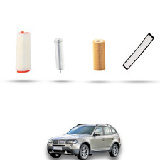 HOFFCAR Kit tagliando - 4 filtri compatibile con Bmw x3 (E83) 3.0d 150kw dal 200